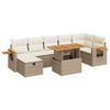 vidaXL 5-tlg. Garten-Sofagarnitur mit Kissen Beige Poly Rattan