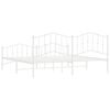 vidaXL Bettgestell mit Kopf- und Fu&szlig;teil Metall&nbsp;Wei&szlig; 200x200 cm