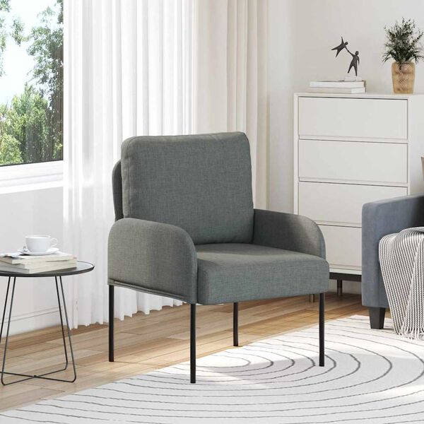 vidaXL Sofas mit Kissen 55cm Dunkelgrau Sperrholz