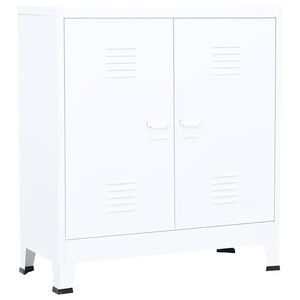 vidaXL Aufbewahrungstruhe Industrial Wei&szlig; 90x40x100 cm Stahl