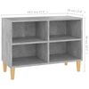 vidaXL TV-Schrank mit Massivholz-Beinen Betongrau 69,5x30x50 cm