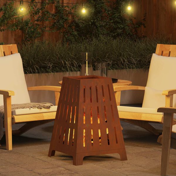 vidaXL Feuerstelle Braun 50 x 50 x 70 cm Wetterfeststahl