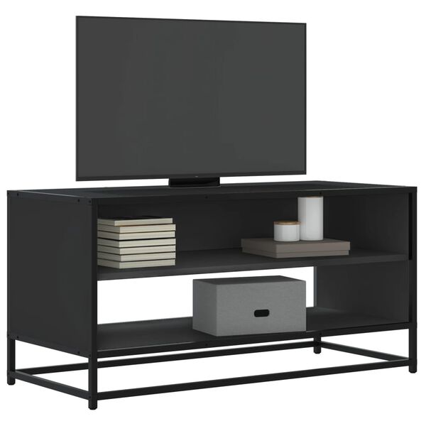 vidaXL TV-Schrank Schwarz 91x40x46 cm Holzwerkstoff und Metall