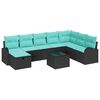 vidaXL Gartensofa-set 9 Stk. Schwarz Poly-Rattan