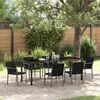 vidaXL Garten Essgruppe 7 pcs Schwarz und Grau PE-Rattan