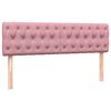 vidaXL Boxspringbett mit Matratze Rosa 140x210 cm Samt