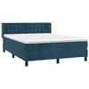 vidaXL Boxspringbett mit Matratze Dunkelblau 140x200 cm Samt