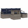 vidaXL Gartensofa-set 6 stk. Grau Poly-Rattan