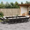 vidaXL 17-tlg. Garten-Essgruppe mit Kissen Schwarz Poly Rattan