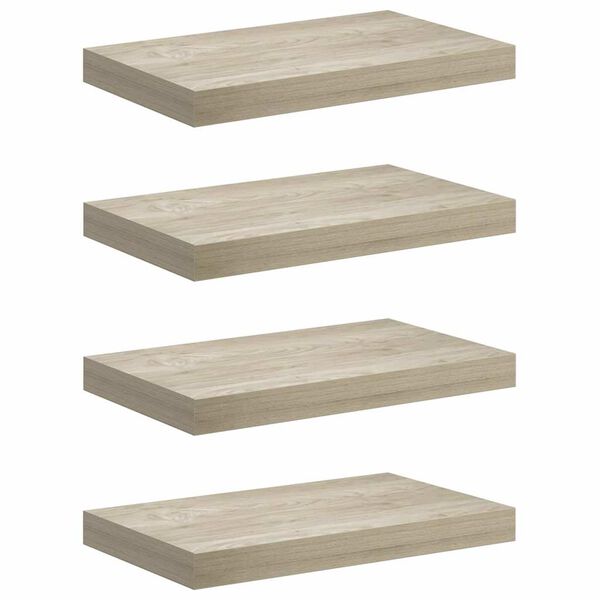 vidaXL Schwebende Wandregale 4 Stk. Eichefarben 40x23x3,8cm MDF
