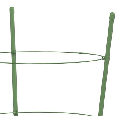 vidaXL Pflanzenstützen mit 3 Ringen 5 Stk. Grün 45 cm Stahl