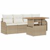 vidaXL Gartensofa-set 5 stk. Beige und Creme Poly-Rattan