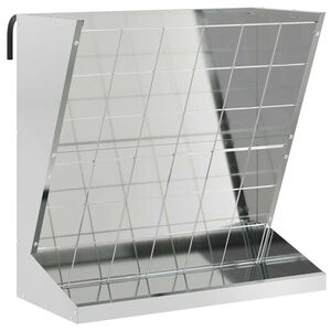 vidaXL Heu Futterspender Silber 71 x 33 x 70 cm 5 kg Verzinkter Stahl