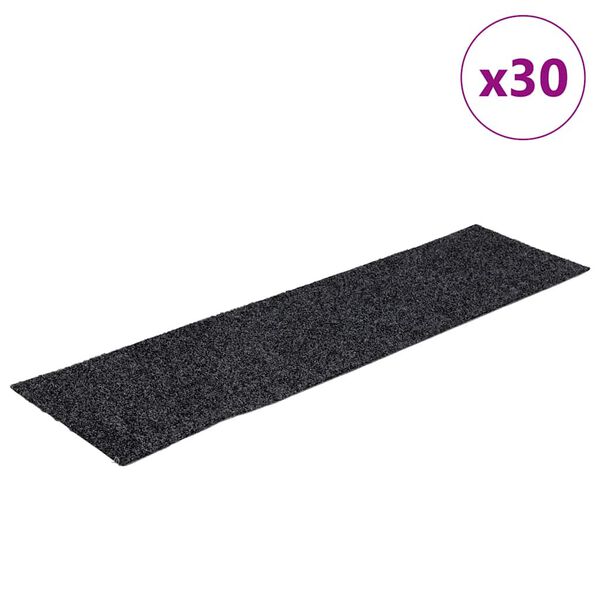 vidaXL Stufenmatten Selbstklebend 30 Stk. 76x20 cm Dunkelgrau Rechteckig