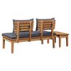 vidaXL Gartenbank 2 pcs Grau und Braun Massivholz Teak
