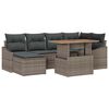 vidaXL Garten-Sofa-Set 7 Stk. Grau Poly Rattan