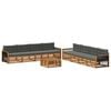 vidaXL Outdoor-Sofagarnitur mit Kissen 9 pcs Natur und Anthrazit