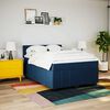 vidaXL Boxspringbett mit Matratze Blau 140x200 cm Stoff