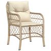 vidaXL Garten Essgruppe mit Kissen 3 pcs Beige Poly-Rattan