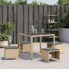 vidaXL Gartenhocker Kissen 4Stk. Beigemischung 41x41x36 cm Poly Rattan