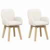 vidaXL Drehstuhl Esszimmer 2 stk. Boucl&eacute; Creme 54 x 58 x 87 cm