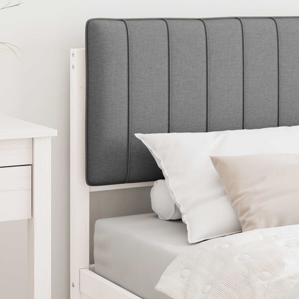 vidaXL Bettgestell mit gepolstertem Kopfteil Hellgrau 90 x 190 cm