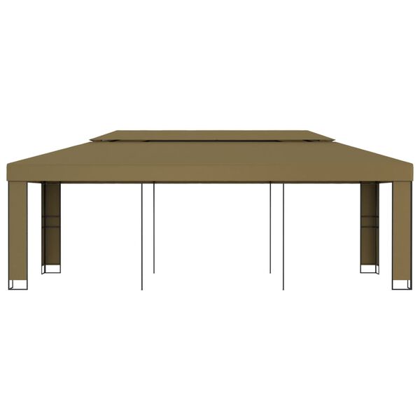 vidaXL Pavillon mit Doppeldach 3x6 m Taupe 180 g/m²
