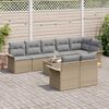vidaXL Gartensofa-set mit Speicher 9 pcs Beige Poly-Rattan
