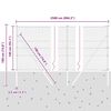 vidaXL Zaunpfosten Grau 25 x 1,4 m (50 mm Mesh) Stahl und PVC