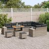 vidaXL Garten-Sofa-Set mit Kissen mit Speicher mit Kissen 12 pcs Grau