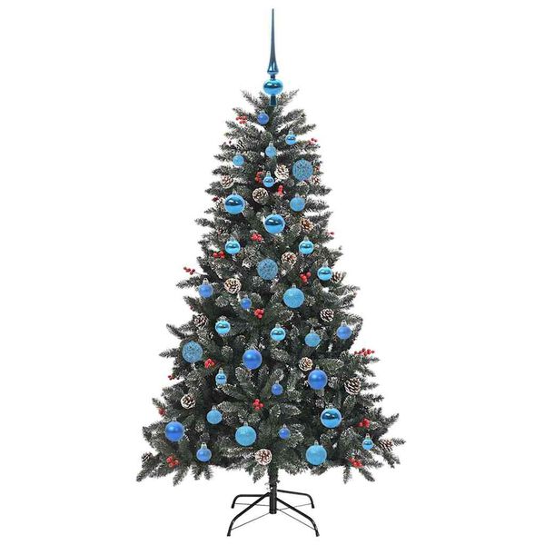 vidaXL K&uuml;nstlicher Weihnachtsbaum Gr&uuml;n 150 cm PVC, Plastik und Stahl