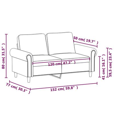 vidaXL 2-Sitzer-Sofa Dunkelgrau 120 cm Samt