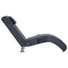 vidaXL Massage Chaiselongue mit Kissen Grau Wildleder-Optik