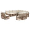 vidaXL Gartensofa-set 11 Stk. Beige Poly-Rattan