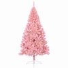 vidaXL K&uuml;nstlicher vorbeleuchteter Weihnachtsbaum Rosa 210 cm PVC