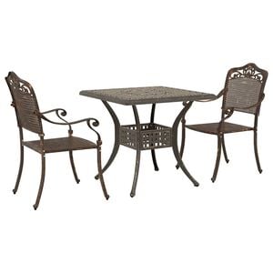 vidaXL Gartentisch Set 3 pcs Bronze Gussaluminium