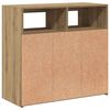 vidaXL Sideboard mit LED-Leuchten Artisan-Eiche 80x35x75 cm