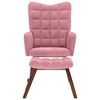 vidaXL Schaukelstuhl mit Hocker Pink Velvet
