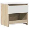 vidaXL Nachttisch Wei&szlig; Sonoma-Eiche 40x30x39 cm Holzwerkstoff
