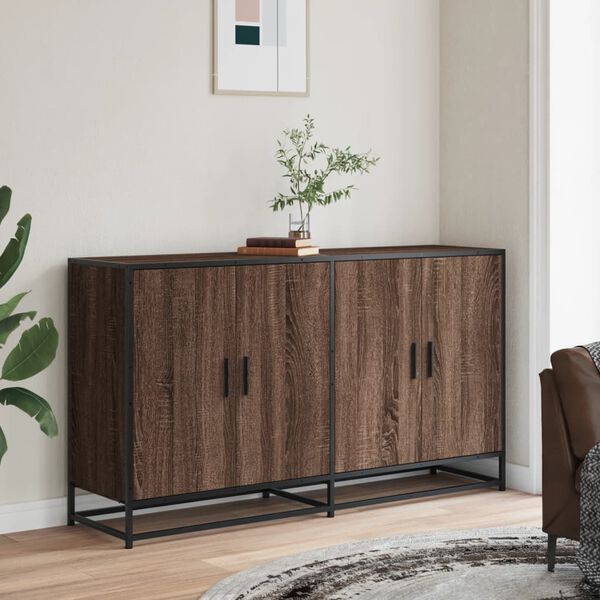 vidaXL Sideboard Braun Eichen-Optik 134x35x76 cm Holzwerkstoff