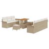 vidaXL Garten-Sofa-Set 10 pcs Beige und Creme 90 x 55 x 71 cm