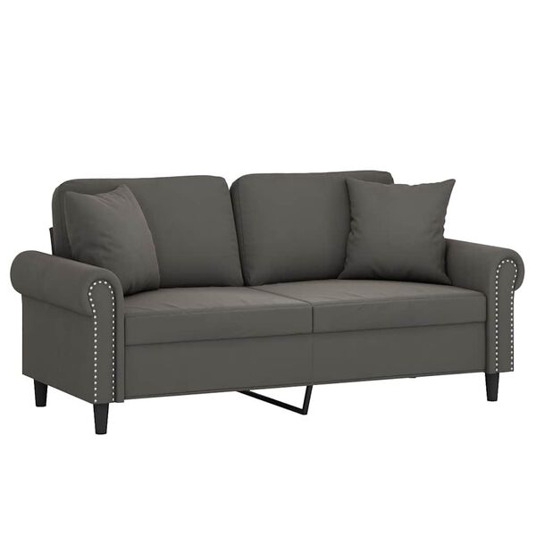 vidaXL 2-Sitzer-Sofa mit Kissen Dunkelgrau 140 cm Samt