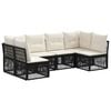 vidaXL Gartensofa-set 6 stk. 6-Sitzer Schwarz Poly-Rattan