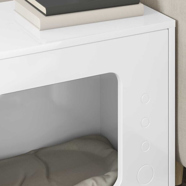 vidaXL Katzenhaus Gl&auml;nzend Wei&szlig; 51 x 30 x 42,5 cm Holzwerkstoff