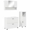 vidaXL Badezimmerm&ouml;bel-Set mit Regal 3 pcs Wei&szlig; Sperrholz und Metall
