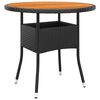 vidaXL 5-tlg. Bistro-Set Poly-Rattan und Massivholz Schwarz