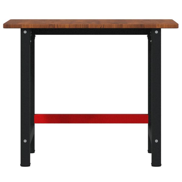 vidaXL Werkbank Dunkelbraun 100x60x81,5 cm Massivholz Eiche Rechteckig