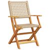 vidaXL 7-tlg. Garten-Essgruppe Poly Rattan und Massivholz Beige