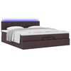 vidaXL Ottoman-Bett mit Matratzen & LEDs Dunkelbraun 200x200 cm Stoff