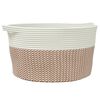 vidaXL Aufbewahrungskorb Braun und Wei&szlig; &Oslash;40x25 cm Baumwolle